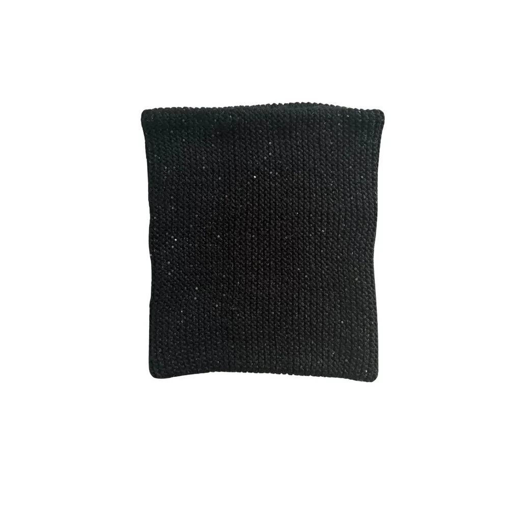 Kate Spade Sequin Knit Neck Warmer Black Infinity Scarf NEW